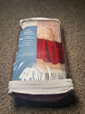 Mainstays Home Autumn Red Full Size Bed Skirt‎